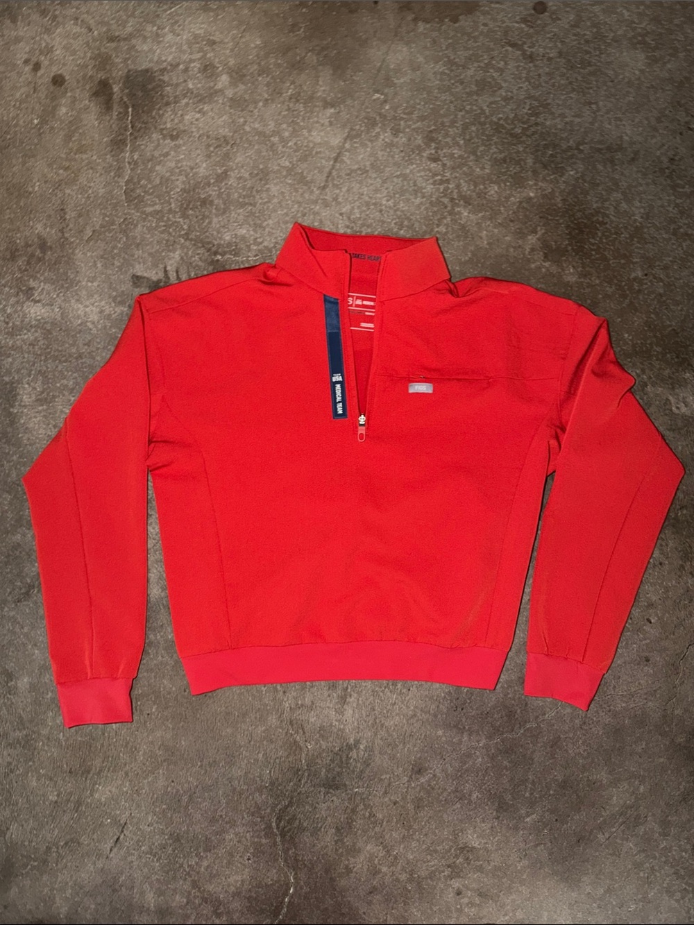 Figs Women’s Red Half-Zip Pullover Scrub Top